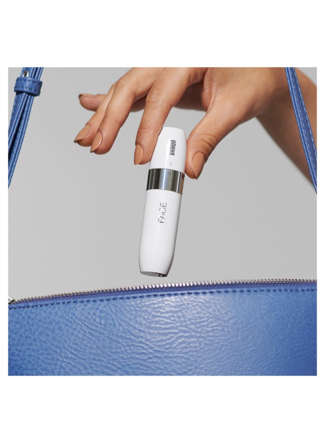 BRAUN Face Mini Hair Remover Fs1000, Electric Facial Hair Removal For Women, For On-The-Go White - FS1000 - Image 4