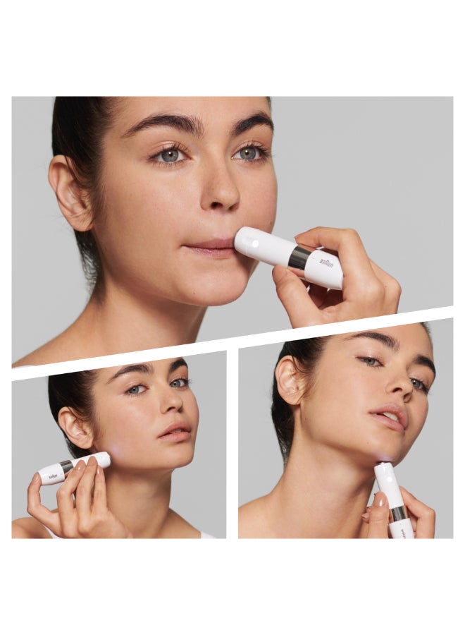 BRAUN Face Mini Hair Remover Fs1000, Electric Facial Hair Removal For Women, For On-The-Go White - FS1000 - Image 3