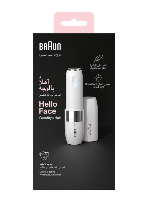 Braun Face Mini Hair Remover FS1000, Electric Facial Hair Removal for Women, for On-the-Go White - FS1000