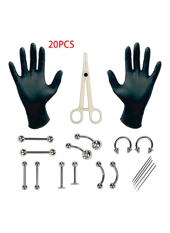 20-Piece Body Piercing Jewelry Kit - Image 2