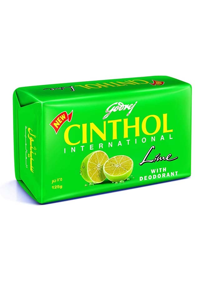 Cinthol Lime Bath Soap With Deodorant 125g Pack of 6 - Image 2