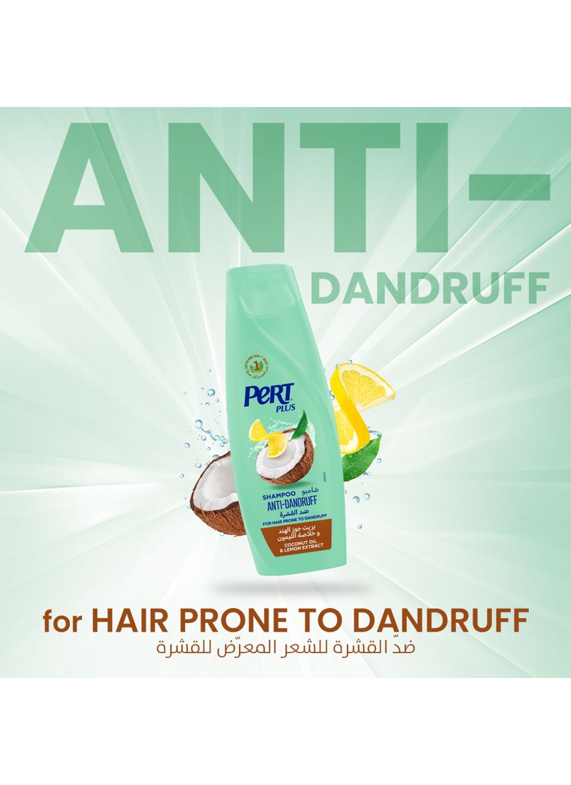 PERT PLUS Anti Dandruff Shampoo With Coconut Oil And Lemon Extract Multicolour 1000ml - Image 3