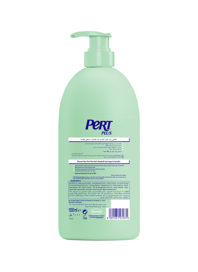 PERT PLUS Anti Dandruff Shampoo With Coconut Oil And Lemon Extract Multicolour 1000ml - Image 2
