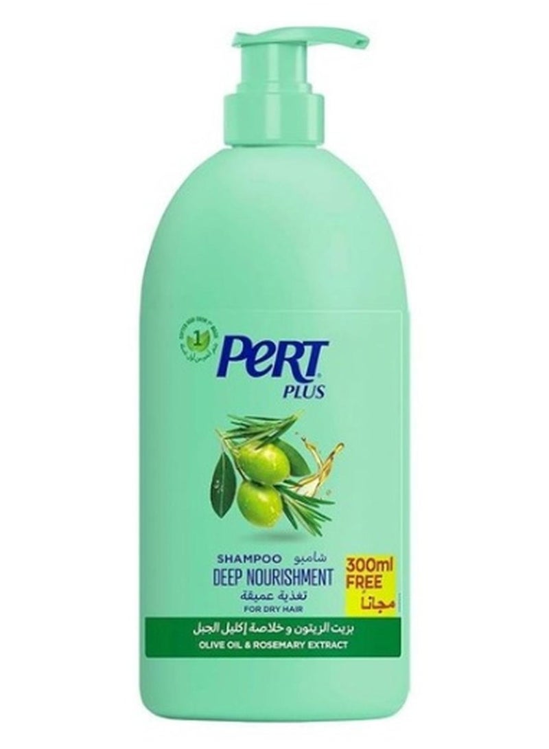 PERT PLUS Deep Nourishment Shampoo for Dry Hair with Olive Oil and Rosemary Extract Multicolour 1000ml - Image 1