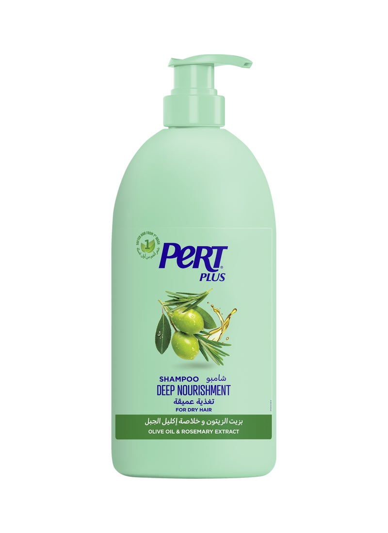 PERT PLUS Deep Nourishment Shampoo For Dry Hair With Olive Oil And Rosemary Extract Multicolour 1000ml - Image 1