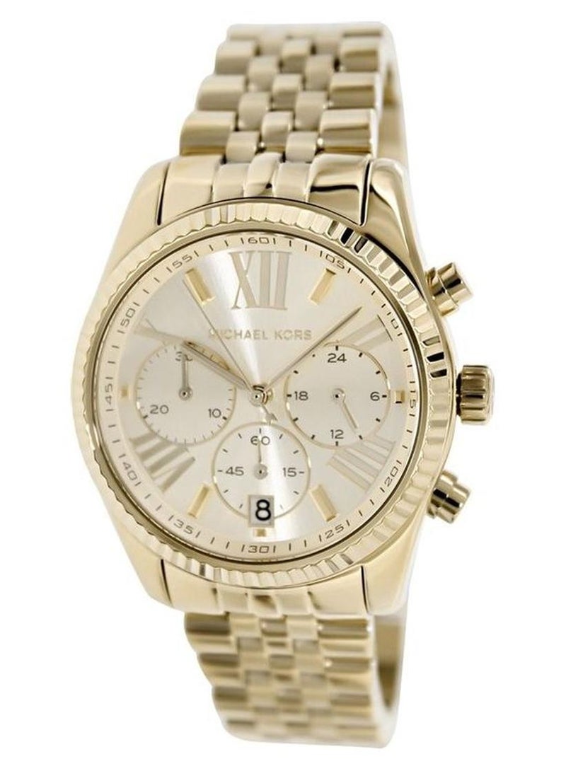 مايكل كورس ساعة يد بعقارب وسوار من الستانلس ستيل من ليكسنجتون للنساء - Image 1