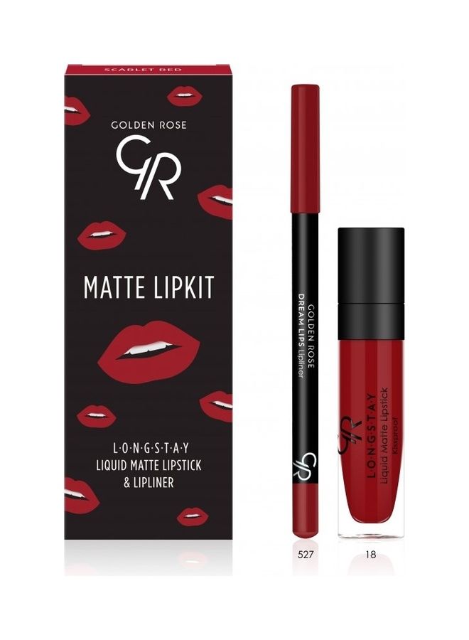 Golden Rose Long Stay Liquid Matte And Lipliner Lipkit Set Multicolour 1.6g Multicolour - Image 1