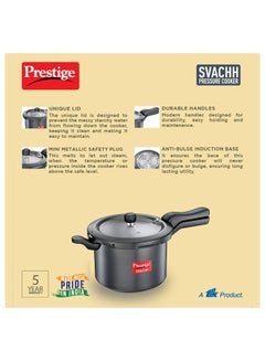 Svachh Hard Anodised Stainless Steel Pressure Cooker Black 5Liters - pnsku/N43809582A/45/_/1715326835/9b181aa5-d128-4db8-ab7a-ed016b9c6cba