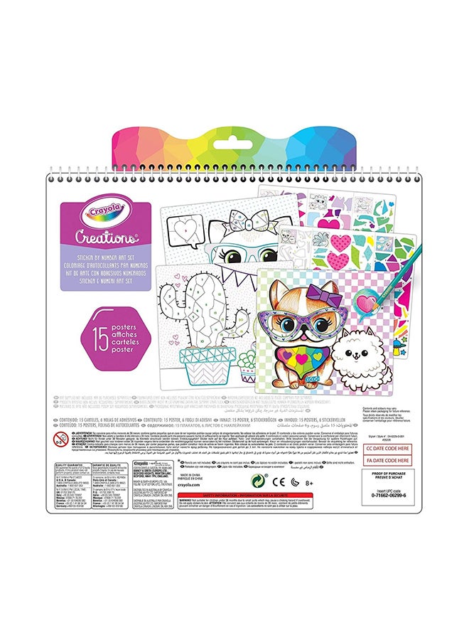 Crayola - Creations Sticker By Number Art Set - Create Art With Stickers Set For Kids 27.94x26.67x1.27cm - Image 1