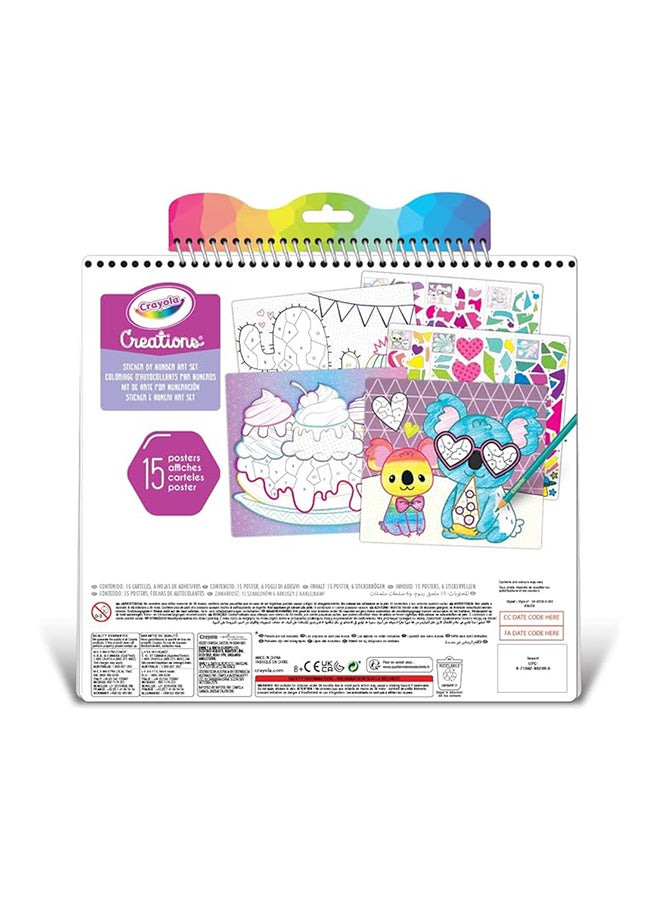 Crayola - Creations Sticker By Number Art Set - Create Art With Stickers Set For Kids 27.94x26.67x1.27cm - Image 1