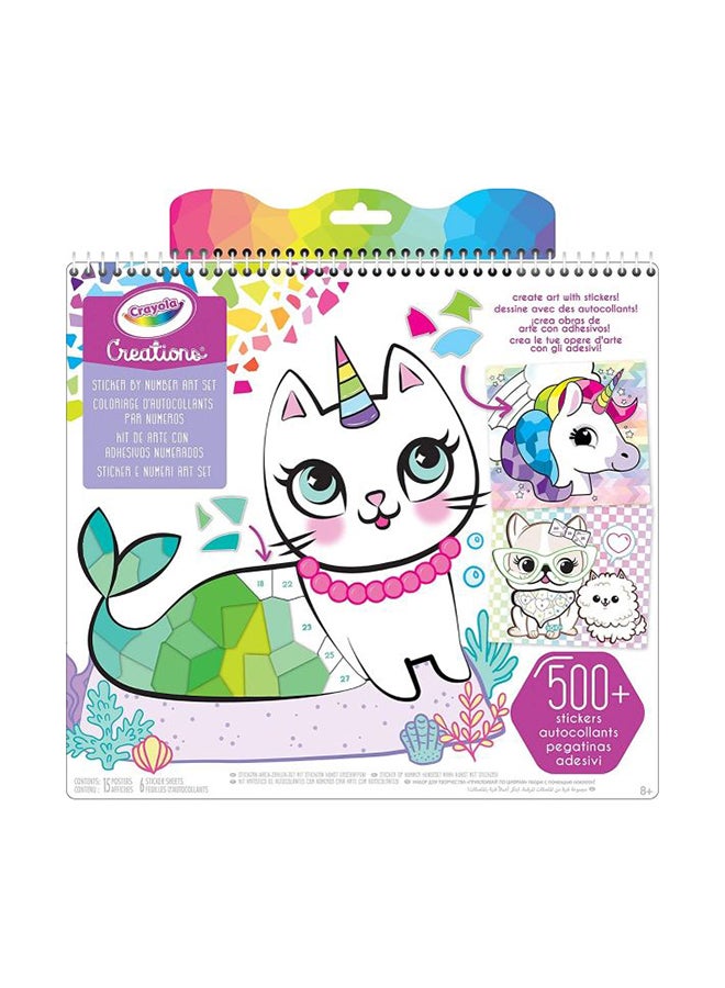 Crayola - Creations Sticker By Number Art Set - Create Art With Stickers Set For Kids 27.94x26.67x1.27cm - Image 1