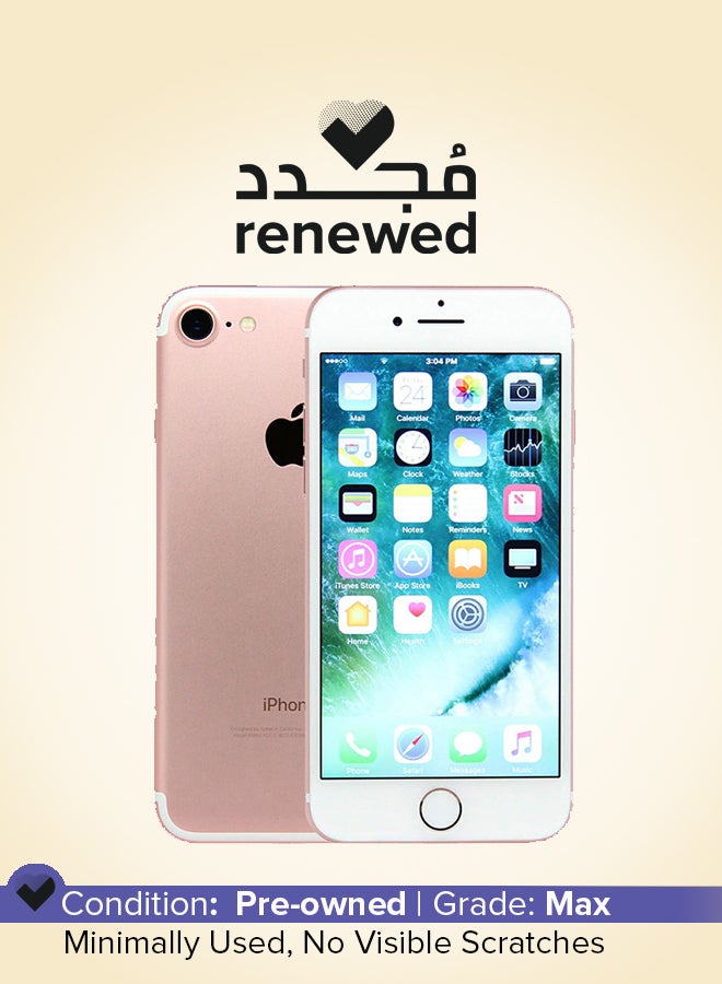 ابل  مُجدد - هاتف آيفون 7 مزود بتطبيق فيس تايم وذاكرة داخلية سعة 128 جيجابايت ويدعم تقنية 4G LTE، لون ذهبي وردي - Image 1