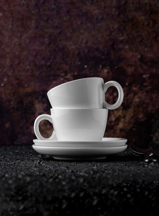 12-Piece Porcelain Cup & Saucer   Set for 6 People White 125ml - view 3