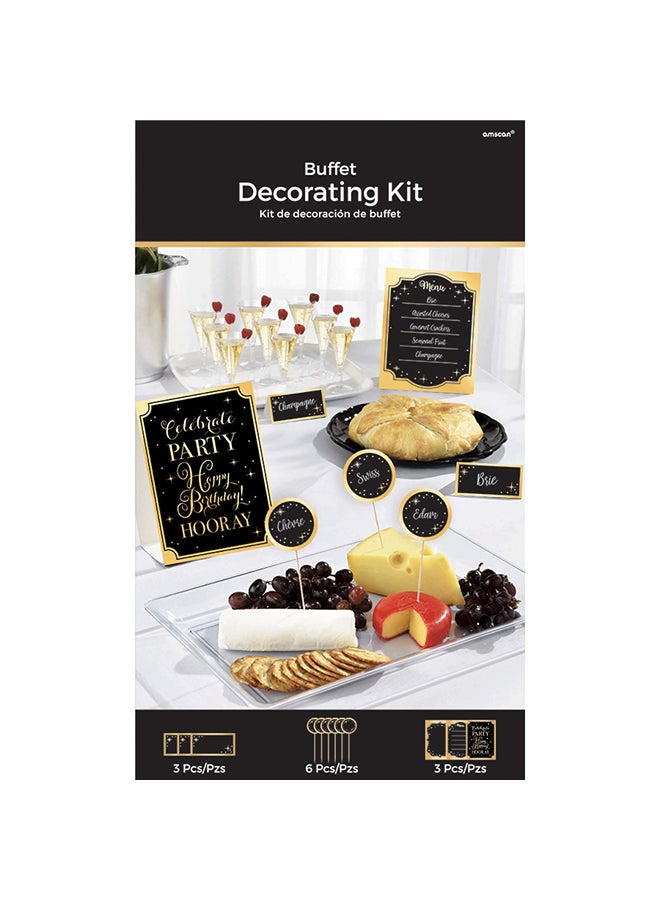 Amscan Gold Birthday Buffet Decorating Kit