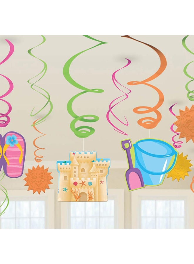 Amscan Fun In The Sun Swirl Decorations 12Pcs - Image 1