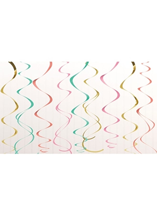 Amscan Pastel Plastic Swirl Decoration 12Pcs