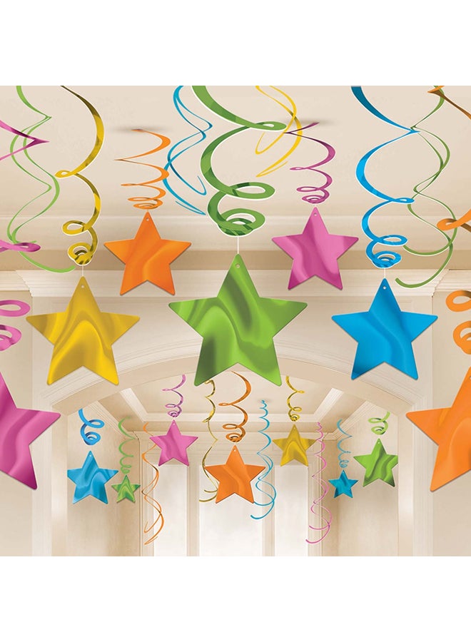 Amscan Multi Shooting Star Swirl Decoration - Image 1