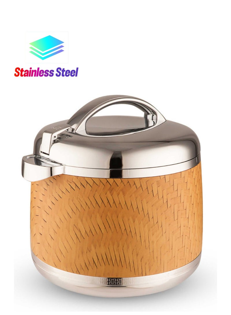 Golden Fire - Wood Light Food Container Stainless Steel Brown/Silver 5Liters - Image 1