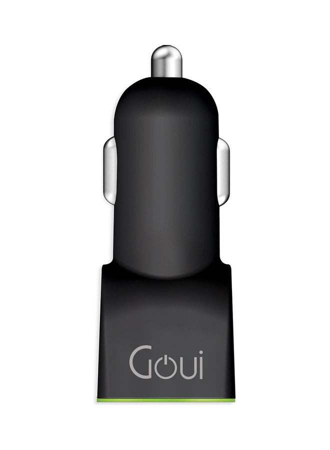 Goui Duo Plus Car Charger 2USB 38W – Fast Charging with PD & Qualcomm Quick Charge for iPhone, Android, Tablets And Laptops - Black/Green Black/Green - Image 1