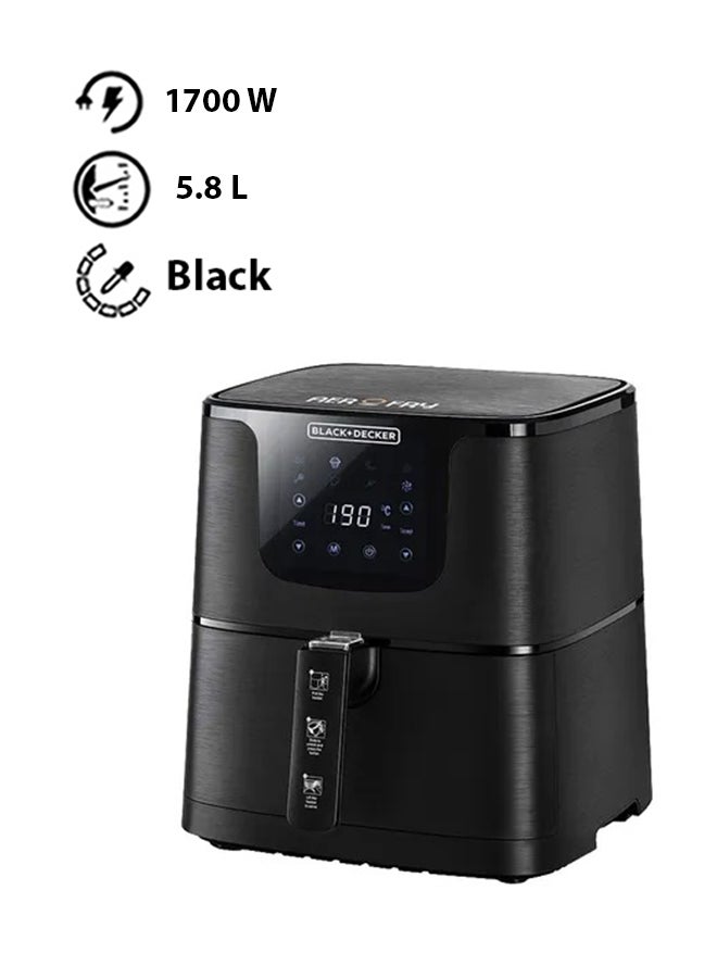 BLACK+DECKER XXL Digital Air Fryer, 1.5KG Capacity With Rapid Air Convection Technology (Suitable For 4-6 People) 5.8 L 1700 W AF700-B5 Black - Image 2