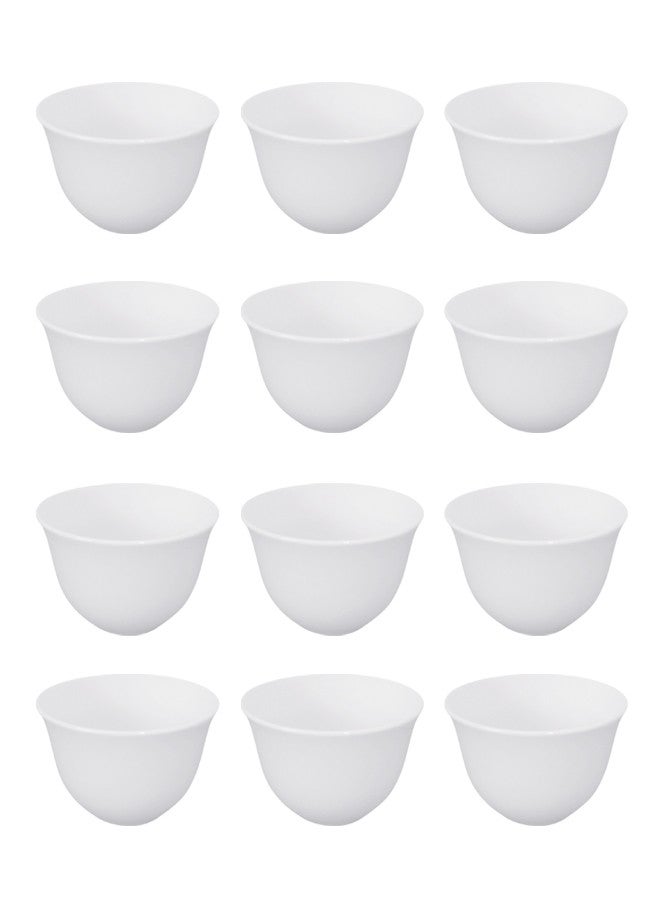 Dove 12-Piece Porcelain Saudi Coffee Cup White 90ml - Image 1