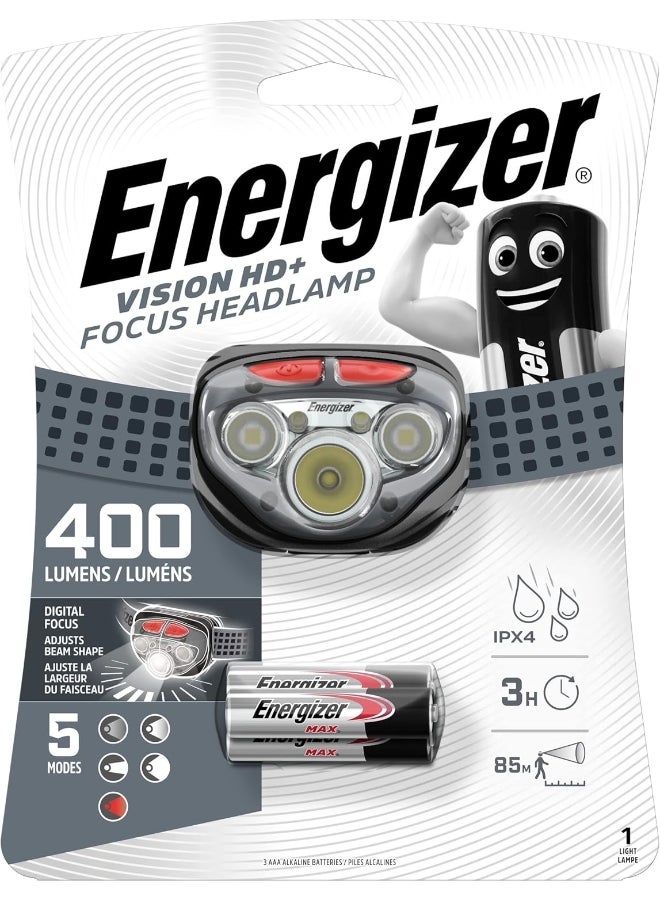 Energizer LED Headlamp, 400 Lumens Vision HD+ Focus – Black Black - Image 1