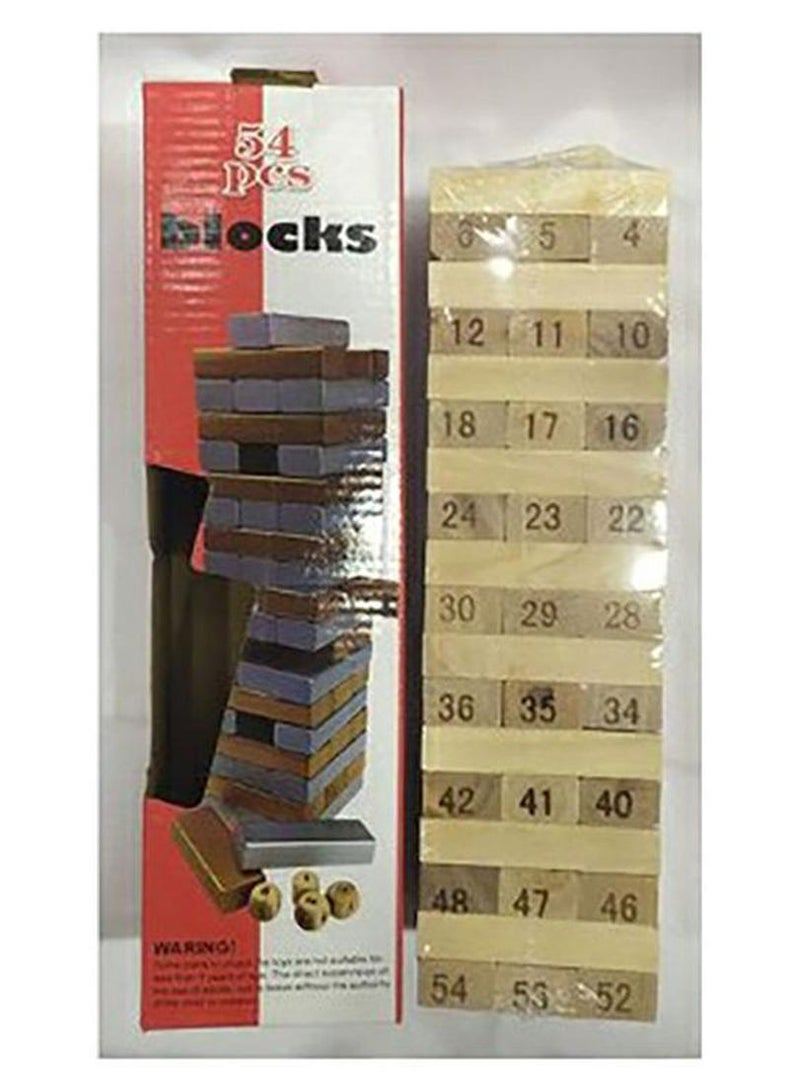 Mattel Games 54-Piece Wooden Blocks Playset - Image 1