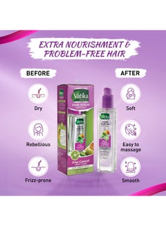 Dabur Vatika Naturals Frizz Control Hair Serum 47 ml | Olive, Almond & Henna | With Anti-Frizz Formula | For Dry & Damaged Hair Clear 47.0ml  - Image 4