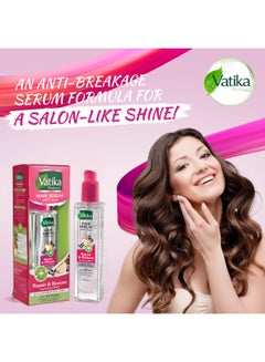 Dabur Vatika Naturals Repair & Restore Hair Serum 47ml | Black Seed, Castor & Garlic | Promotes Anti-Breakage Clear 47.0ml  - Image 4