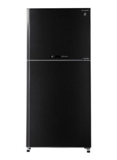 شارب ثلاجة بعاكس رقمي خالية من التجمد - ببابين زجج 2200 W SJ-GV63G-BK أسود  - Image 1