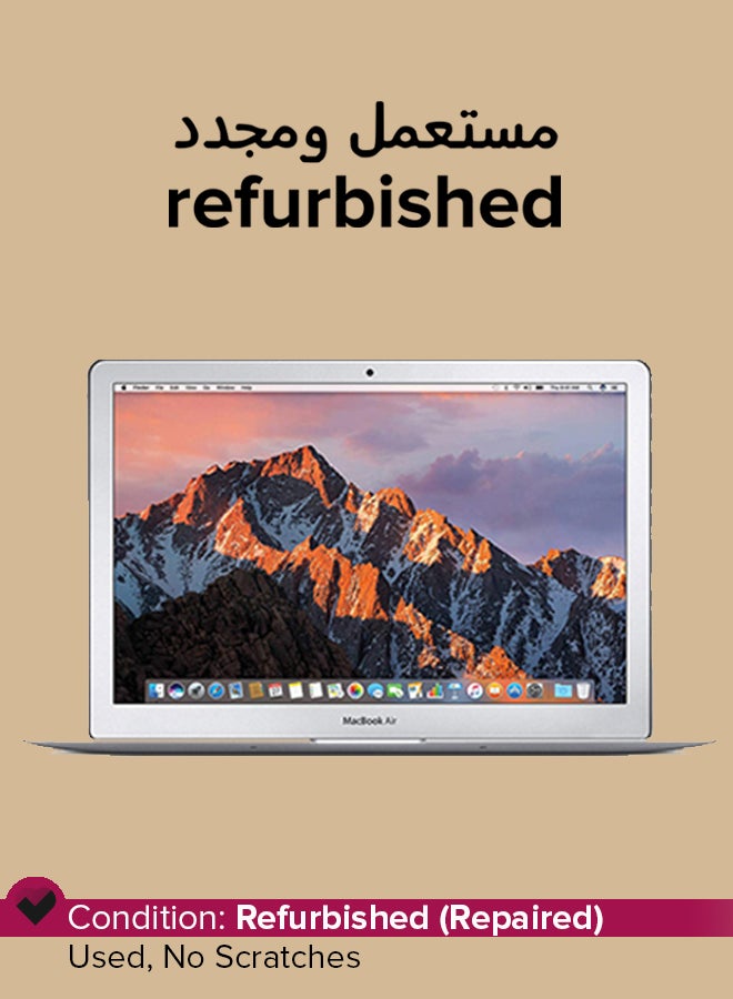ابل  مستعمل ومجدد - جهاز ماك بوك آير A1466A إصدار 2017 بشاشة مقاس 13 بوصة ومعالج إنتل كور i5 من الجيل الخامس وذاكرة رام سعة 8 جيجابايت ومحرك أقراص SSD سعة 256 جيجابايت وبطاقة رسومات إنتل بدقة كاملة الوضوح، لون فضي الإنجليزية/العربية فضي - Image 1