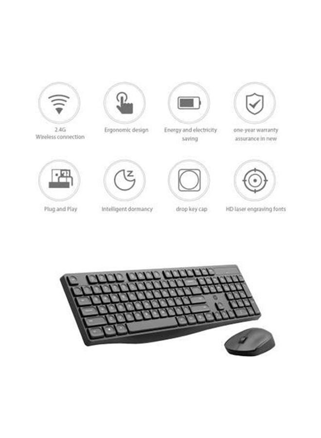 HP CS10 Wireless Keyboard & Mouse Combo, Ergonomic Design and Silent Typing Keys, Black - Image 2
