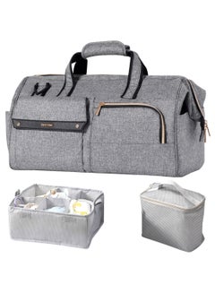 Sunveno 3 In1 Travel Bag detachable Diaper Caddy With Multiple Compartments - Grey  - Image 1