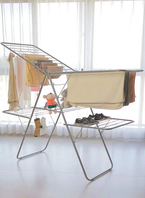 Laundry Drying Rack Silver 176 x 60 x 96cm