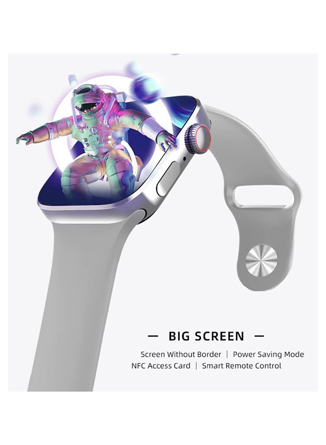BSNL - KEQIWEAR Unisex Smart Watch Series8 2.02 Inch Full Touch Color Screen Bluetooth Calling Health And Sports Smartwatch Wireless Charging Color Silver - Image 1