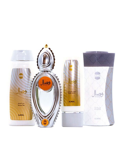 Wisal Gift Set 1x Body Spray - 50 ml, 1x Shower Gel - 200 ml, 1x Body Lotion - 100 ml, 1x Powder - 80grams