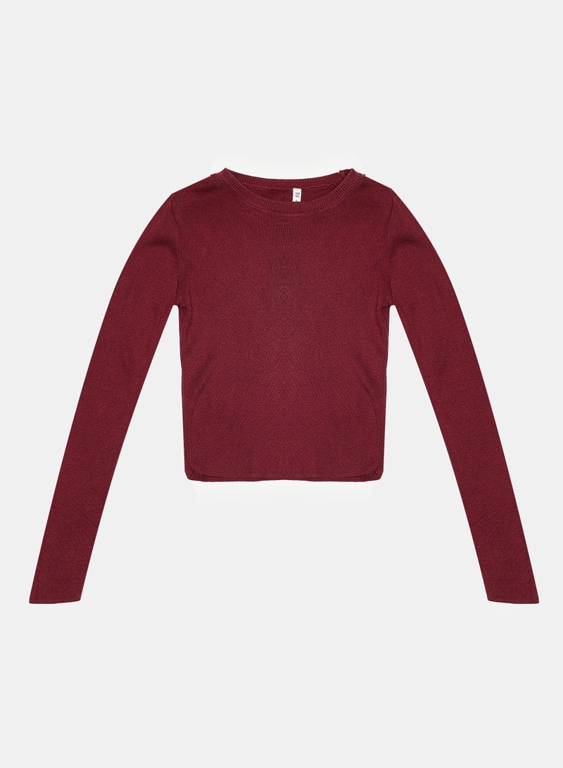 NEW LOOK - Glitter Dobby Button Dress Burgundy - Image 1