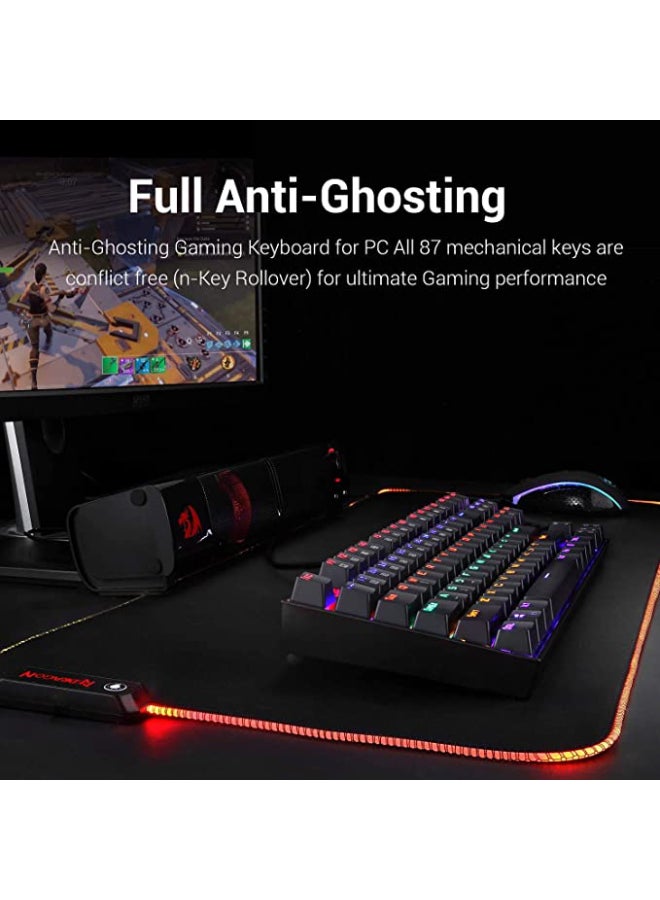 ريدراجون لوحة مفاتيح ميكانيكية طراز K552 بإضاءةٍ ملونة - زر أوتيمو ريد - هيكل معدني من مادة ABS - Image 5