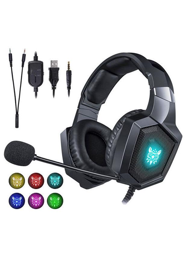 أونيكوما سماعة رأس K8 للألعاب بإضاءة متعددة الألوان RGB | صوت محيطي 7.1 | ميكروفون إلغاء الضوضاء | جهاز كمبيوتر/ بلايستيشن 4-3 / موبايل / إكس بوكس - Image 1