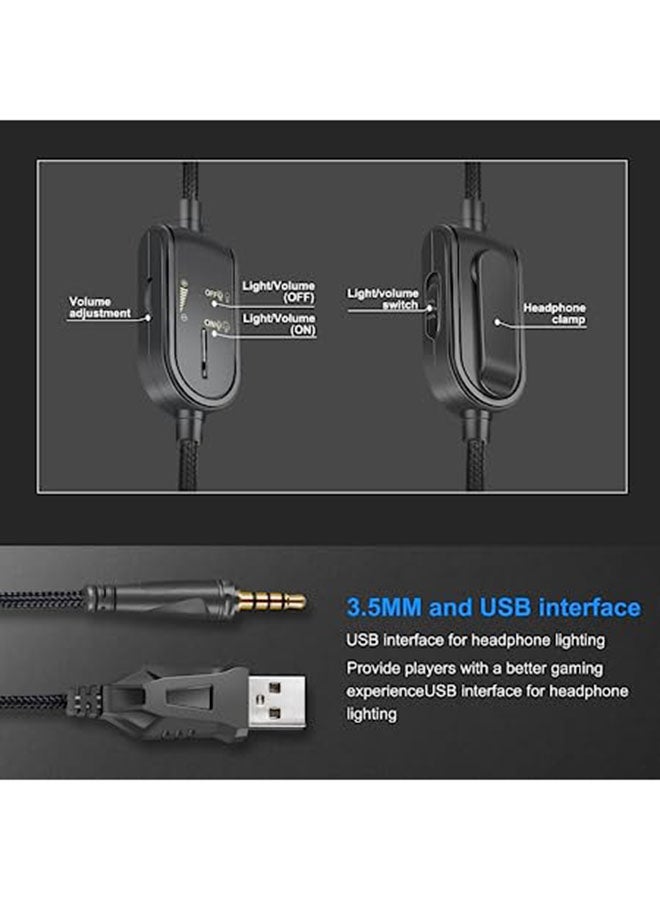 أونيكوما سماعة رأس K8 للألعاب بإضاءة متعددة الألوان RGB | صوت محيطي 7.1 | ميكروفون إلغاء الضوضاء | جهاز كمبيوتر/ بلايستيشن 4-3 / موبايل / إكس بوكس - Image 5