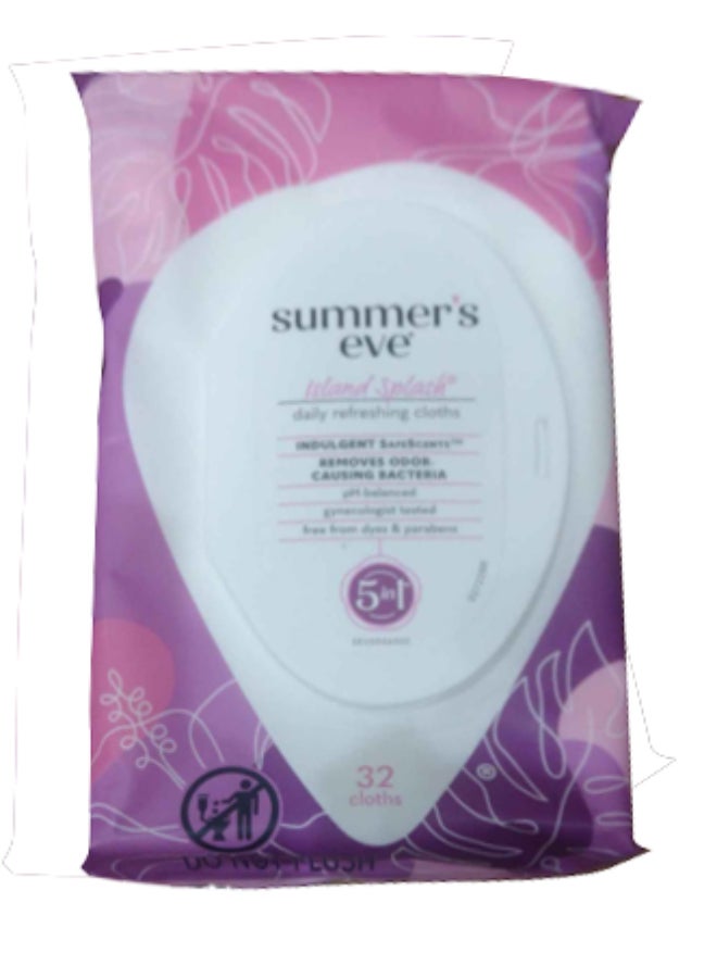 Summer's Eve 32-Piece Island Splash Night Time Cleansing Cloths - Image 1