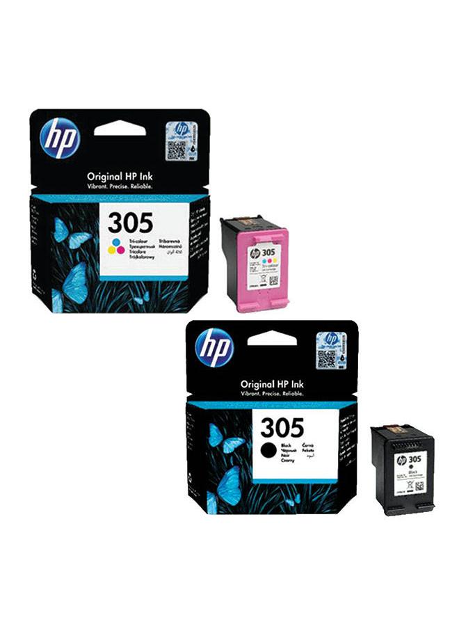 HP 305 Black Original Ink Cartridge Black (1) + HP 305 Tri-color Original Ink Cartridge(1) (3YM61AE/3YM60AE) | Works with HP DeskJet 2700, 2730, 4100 Printers Black/Multicolor - Image 2