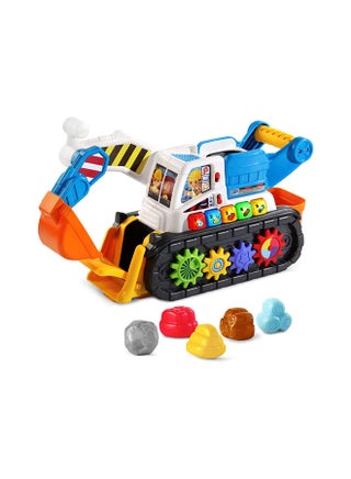 Scoop & Play Digger – Push & Pull Toddler Construction Toy with Light-Up Buttons, Learning Toy Set with Counting, Colors & Numbers Learning, Interactive Music & Quiz Modes, Includes Play Pieces (Rock, Gold Bars, Logs & More), Ideal for Kids Age 1.5+ Years - pnsku/N43984859A/45/_/1698909132/6cb7e75e-9fdf-4a36-84c4-2cb645d9a2fc