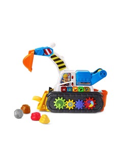 vtech Scoop & Play Digger – Push & Pull Toddler Construction Toy with Light-Up Buttons, Learning Toy Set with Counting, Colors & Numbers Learning, Interactive Music & Quiz Modes, Includes Play Pieces (Rock, Gold Bars, Logs & More), Ideal for Kids Age 1.5+ Years  - Image 2