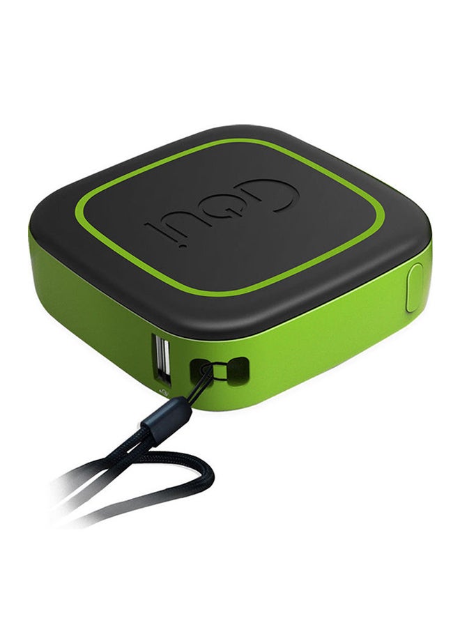 Goui Cube Wireless Power Bank – Fast Charging with Qualcomm QC3.0 & PD Technology, 18W Type-C Output, 10W Wireless Charging, Includes 30cm Cable - Black/Green Black/Green - Image 2