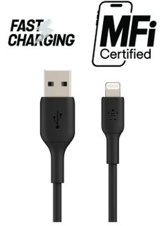 belkin Braided iPhone Charging Cable, USB A To Lightning Cable (Boost Charge To USB For iPhone, iPad, Airpods) MFI-Certified Apple Cable, (0.15 M, ) Black  - Image 1