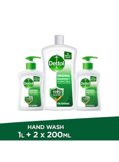 Pack Of 3 Original Liquid Hand Wash Refill 400ml+1L