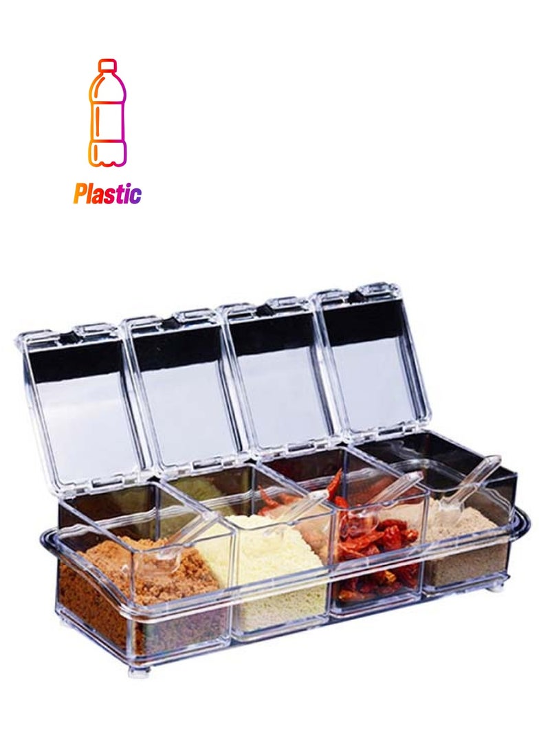 طقم برطمانات توابل مكون من 4 قطع متعدد الألوان 25.8x9x7.2سم - Image 1