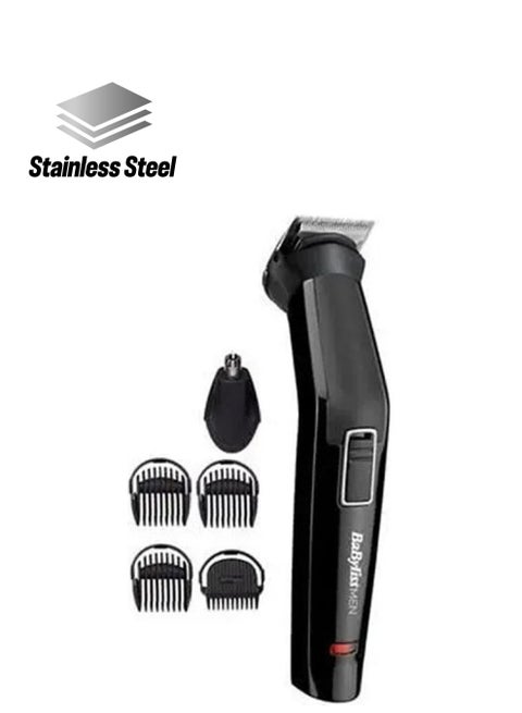 6 In 1 Men Multi Trimmer | Long-lasting Precision With Stainless Steel Blades | Comfortable Grip | Clean Trim With Washable Cutting Attachments | MT725SDE Black