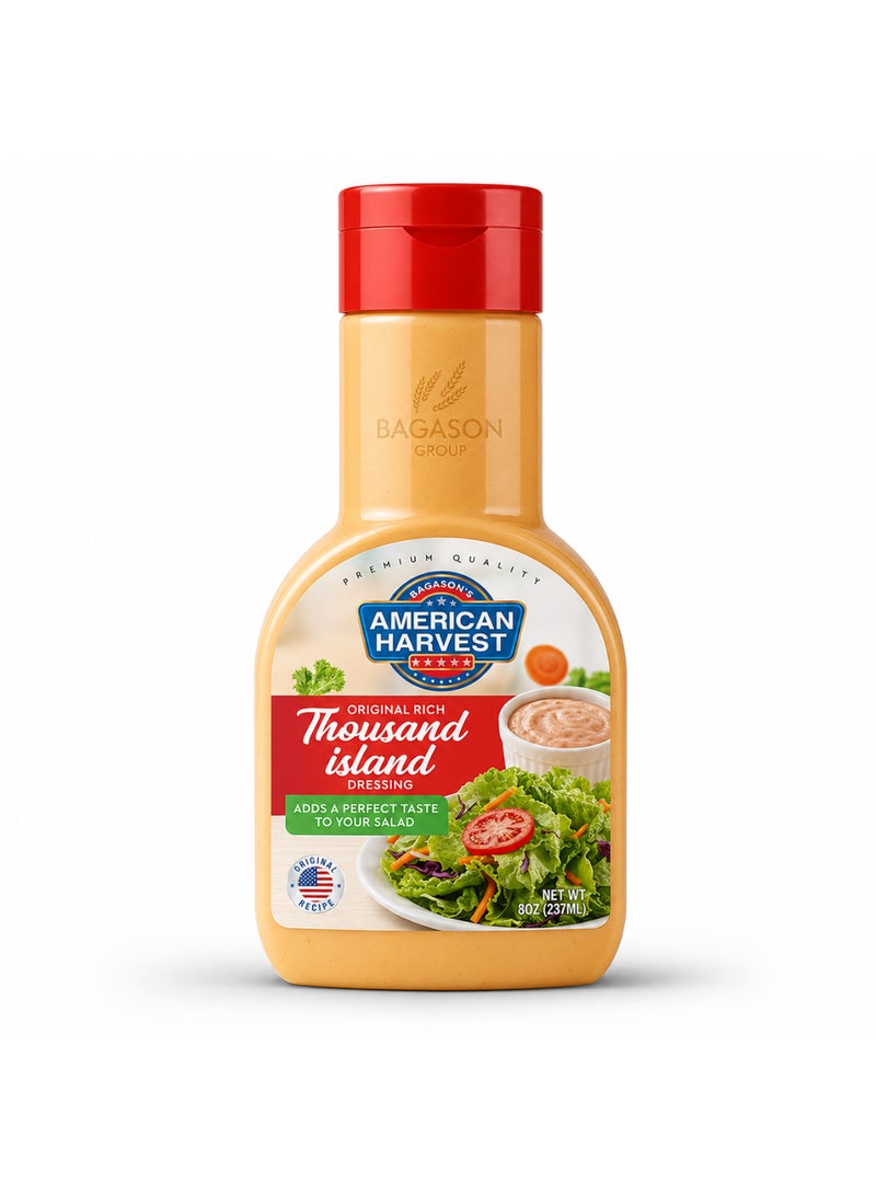 American Harvest Original Rich Thousand Island Salad Dressing Sauce 237ml - Image 1